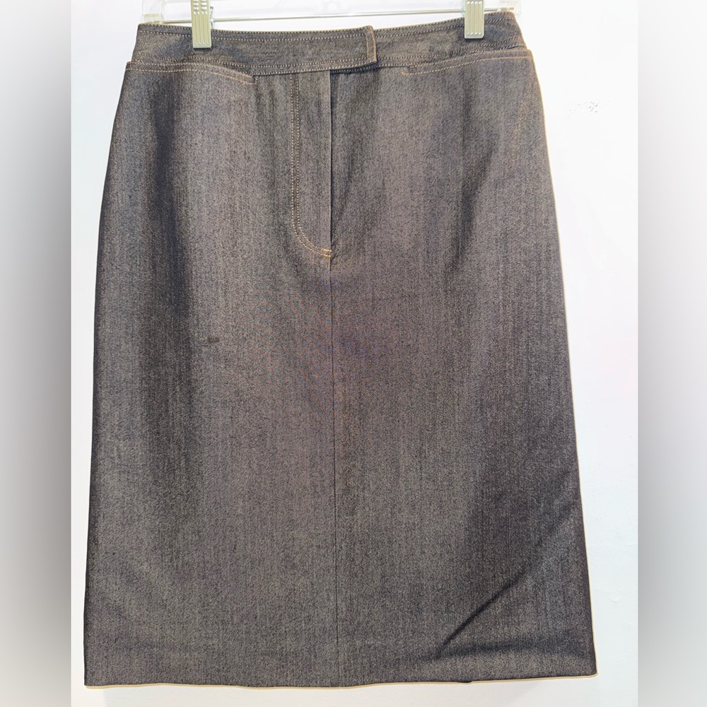 Dark Navy with Tan Stitching Women's Pencil Skirt Size 8